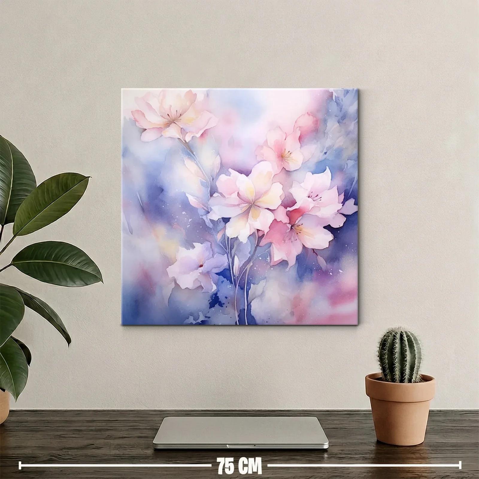 Cuadro floral en tonos suaves con efecto acuarela — miniatura 2