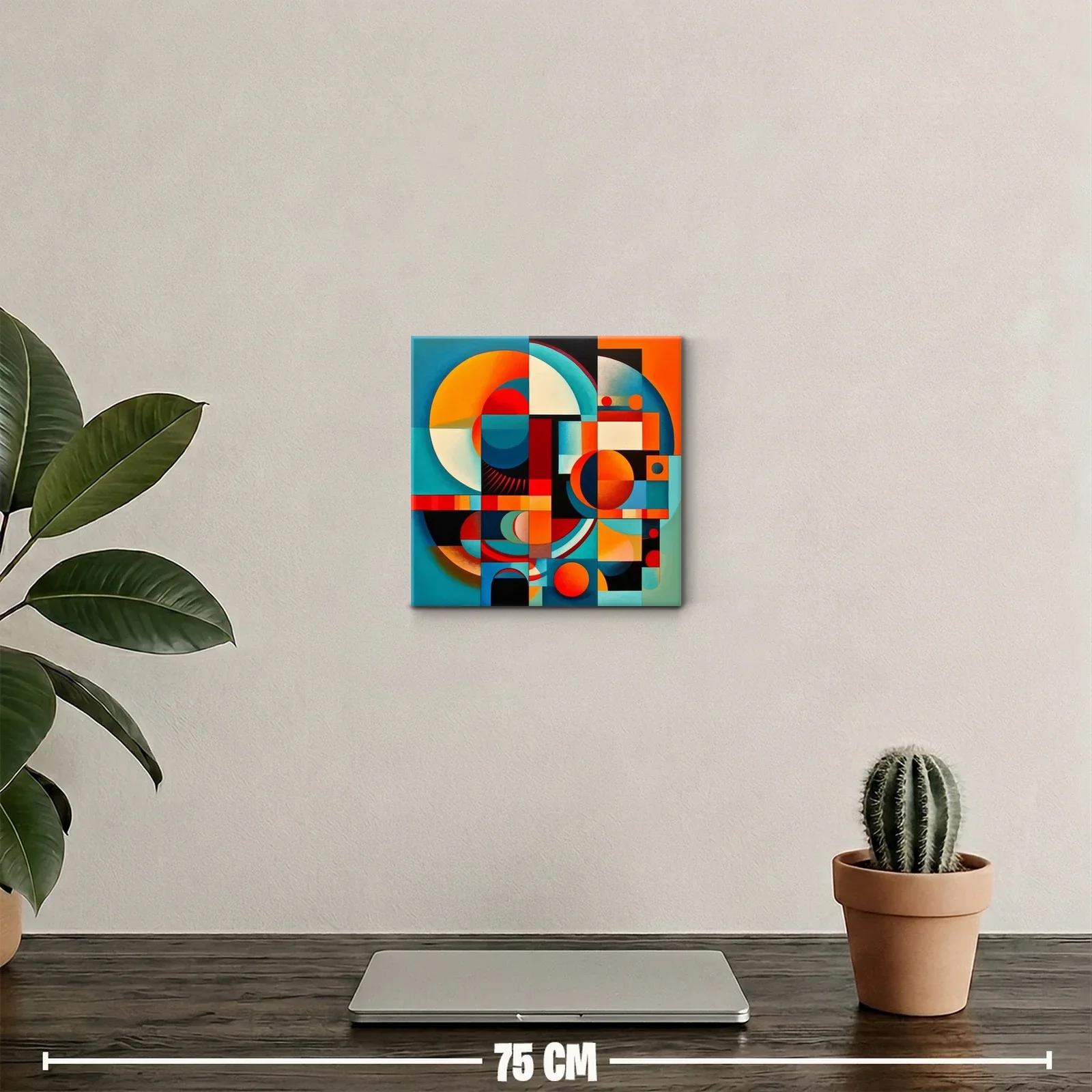 Cuadro abstracto de formas geométricas y colores vibrantes — miniatura 2