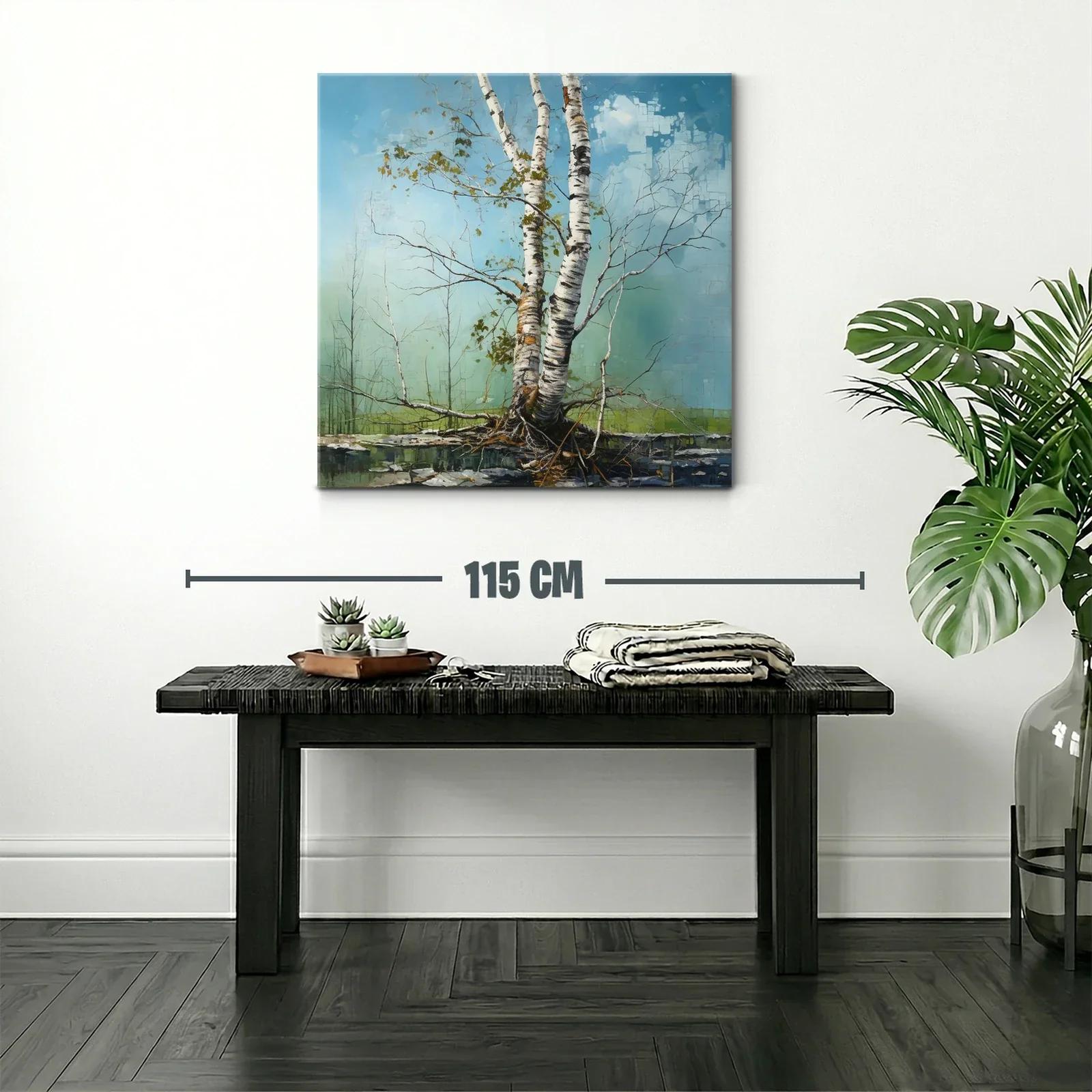 Árbol de abedul en paisaje sereno y natural — miniatura 2