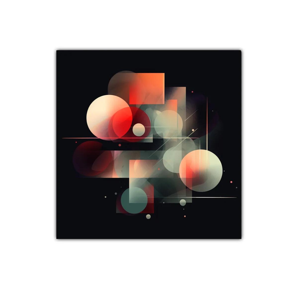 Composición abstracta con formas geométricas y colores cálidos