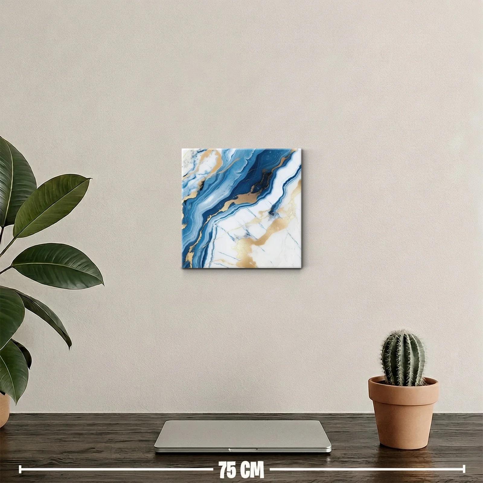 Cuadro decorativo con tonos azul marino y dorado elegante — miniatura 2