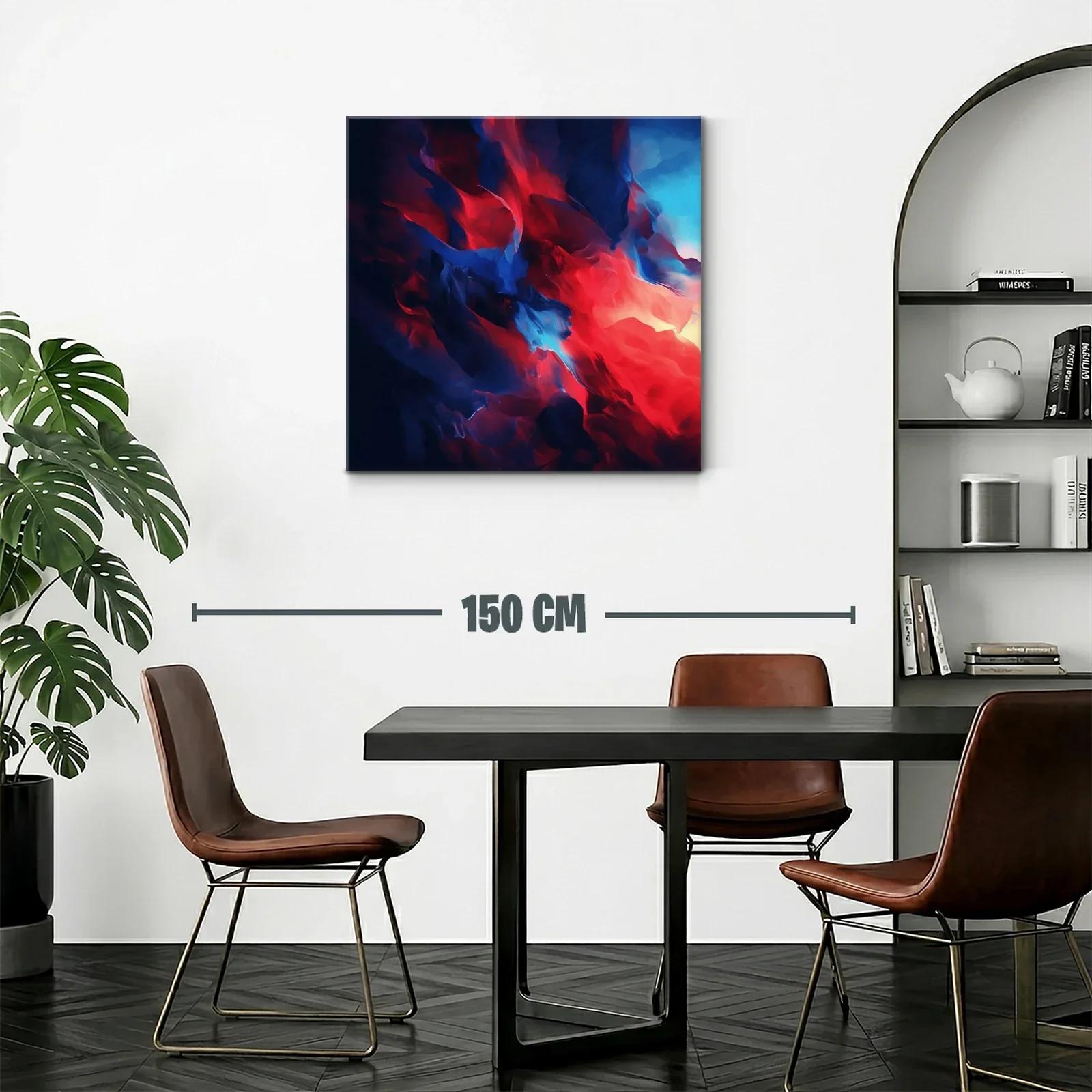 Cuadro abstracto con enérgicos tonos rojos y azules intensos — miniatura 2