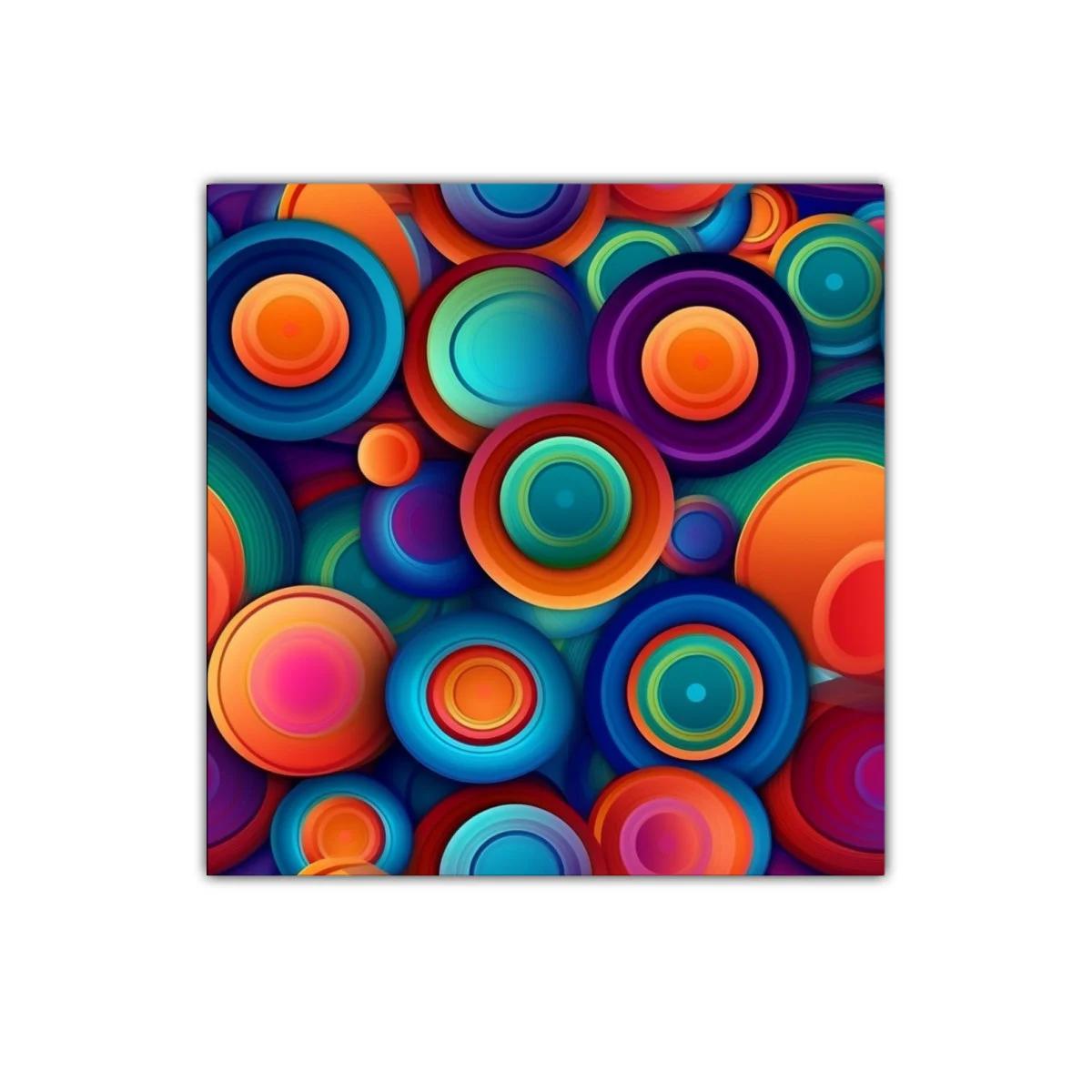 Cuadro moderno con círculos vibrantes y colores intensos — imagen principal