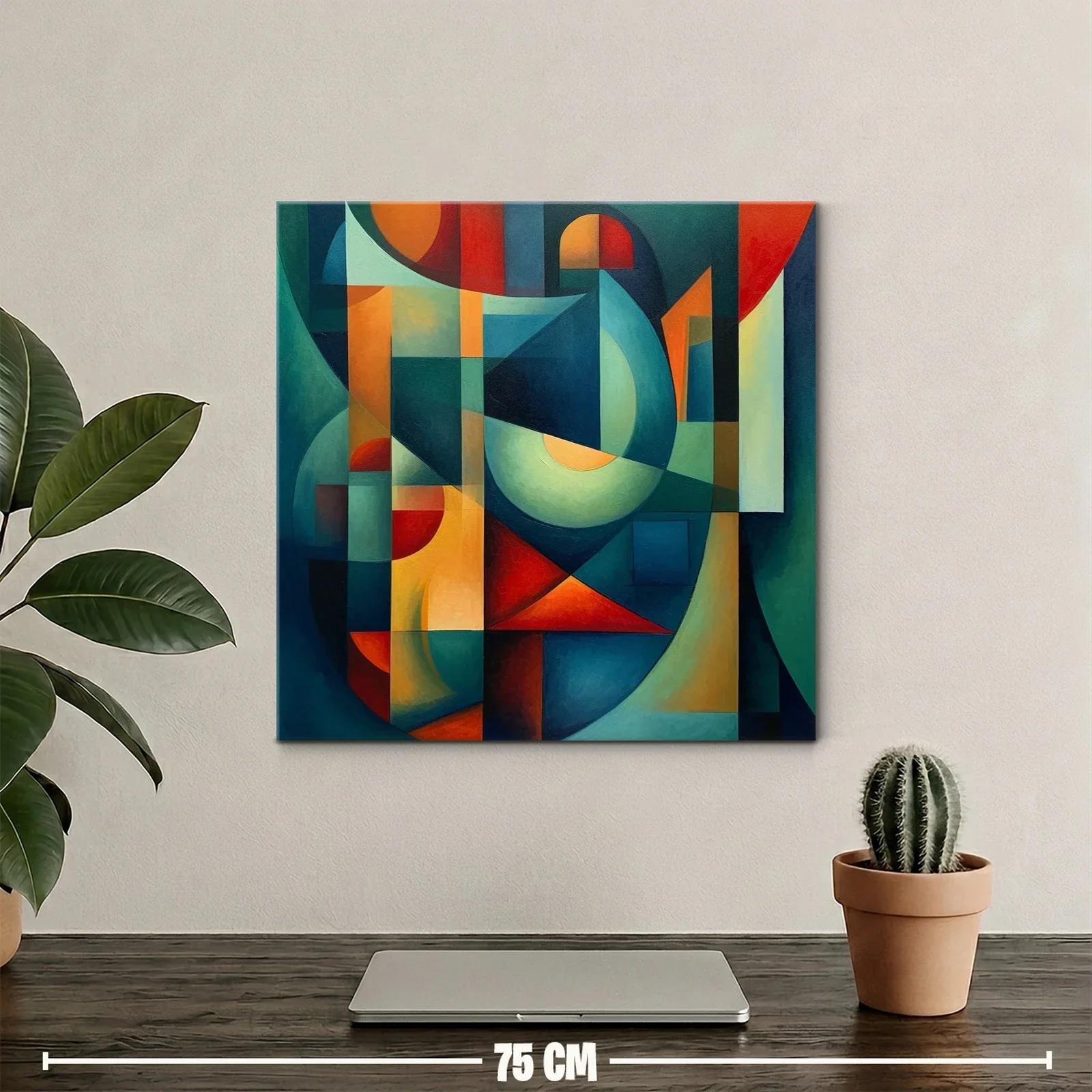 Composición geométrica con vibrantes tonos cálidos y fríos — miniatura 2