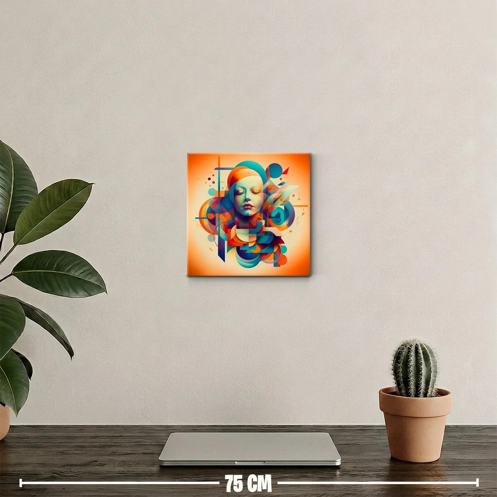 Rostro abstracto en paleta vibrante y cálida para decoración — miniatura 2