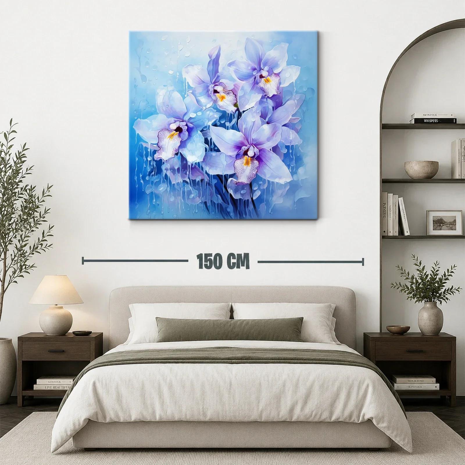 Orquídeas azules delicadas con efecto acuarela — miniatura 3