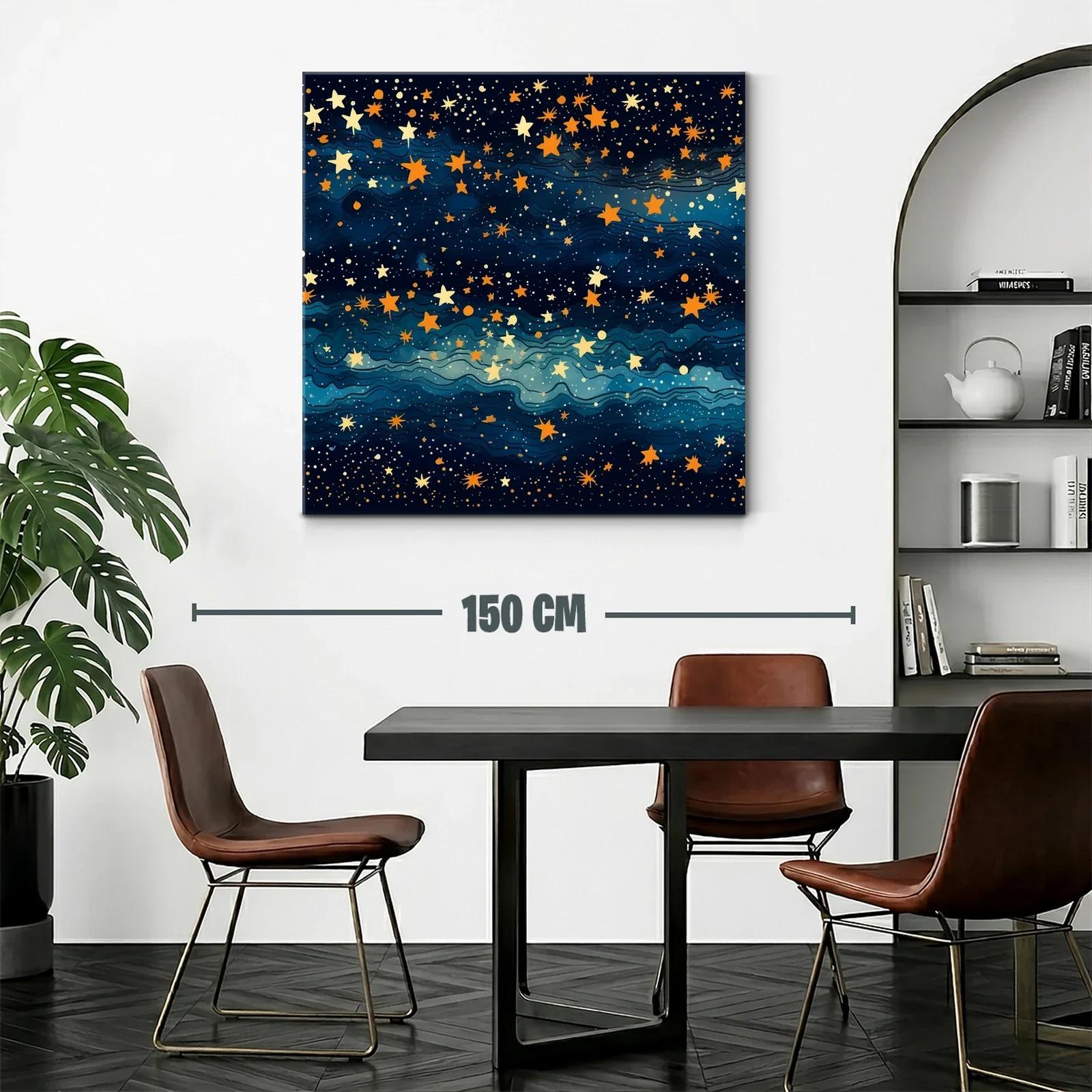 Cielo estrellado con tonos dorados y azul profundo — miniatura 2