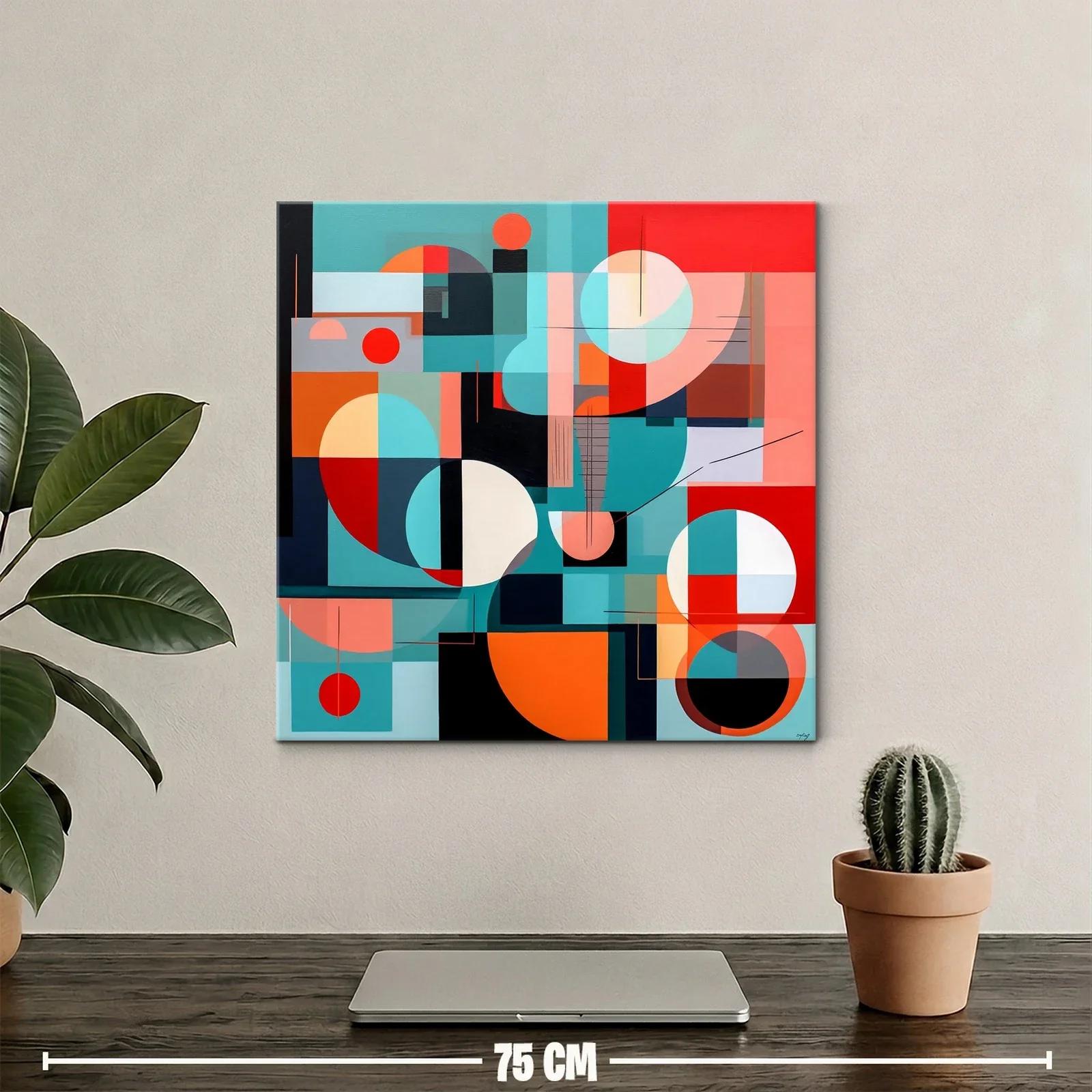 Composición geométrica vibrante en paleta cálida y fría — miniatura 2
