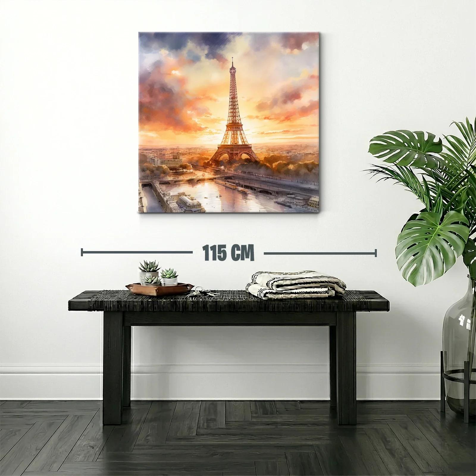 Atardecer romántico con la Torre Eiffel en París — miniatura 2