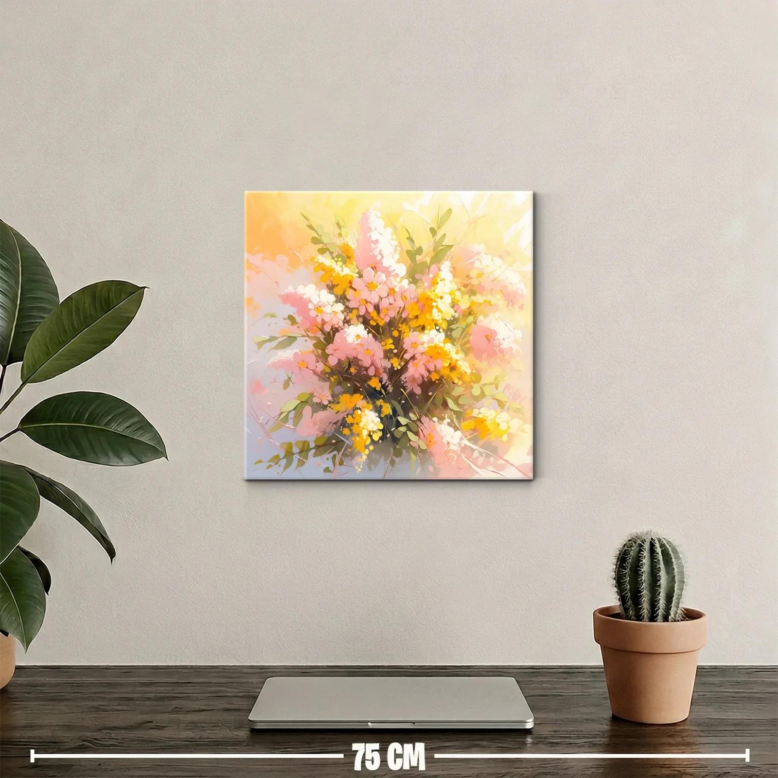 Ramo luminoso de flores en tonos cálidos y suaves — miniatura 2
