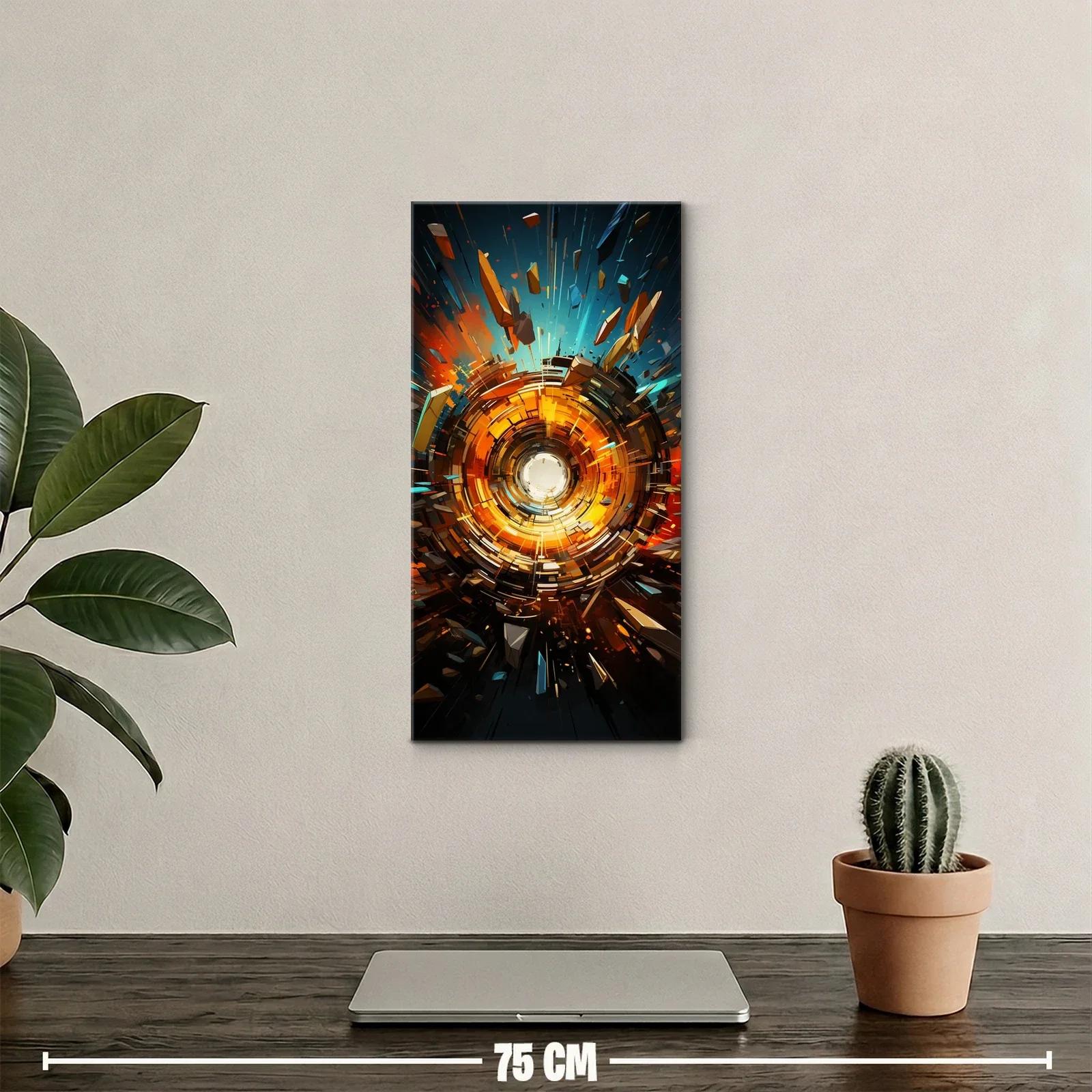 Cuadro vórtice circular luminoso con anillos y chispas — miniatura 2