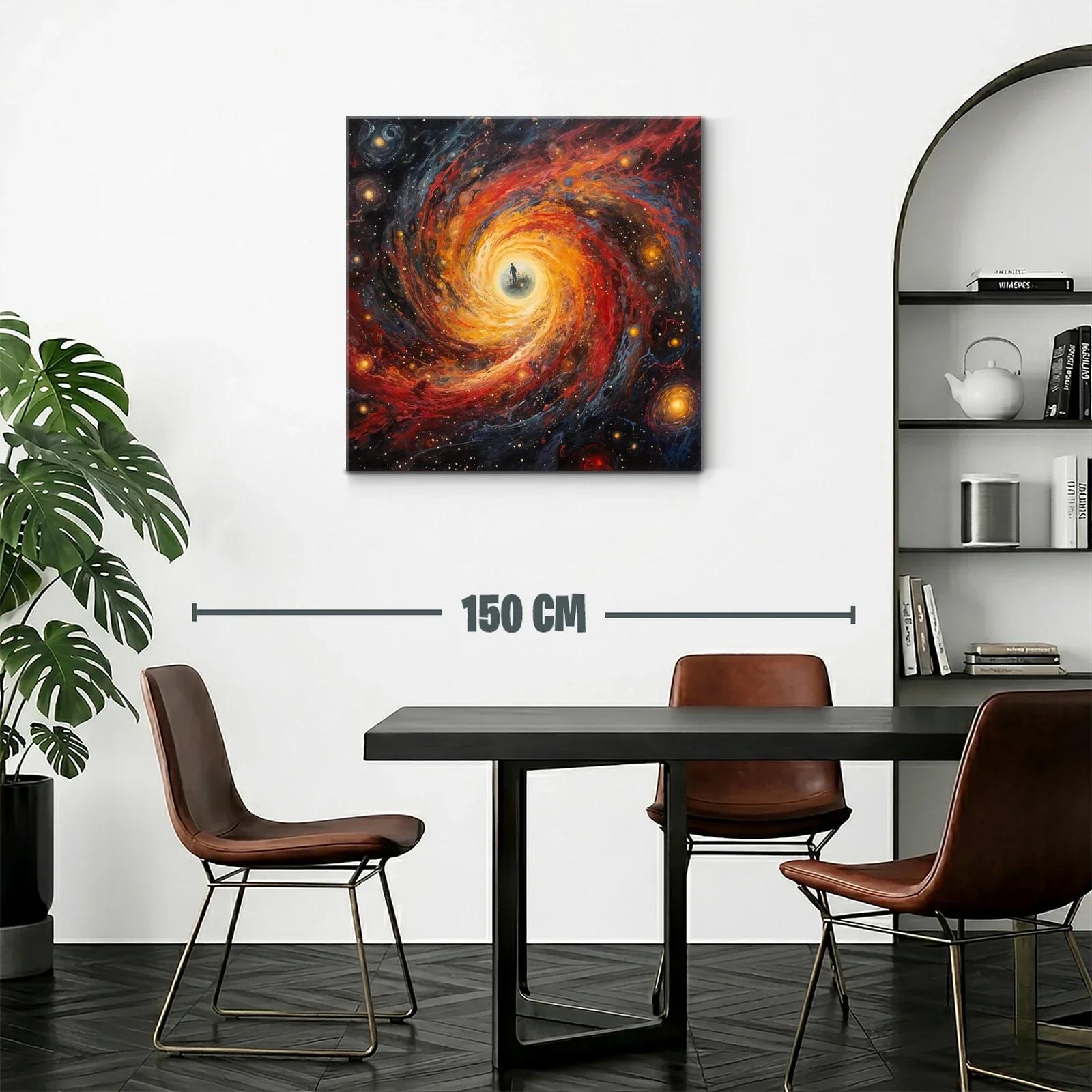 Espiral cósmica con silueta en el centro brillante — miniatura 2