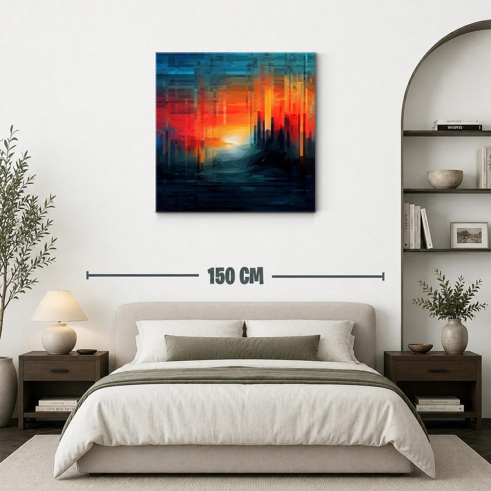 Atardecer abstracto con tonos cálidos y fríos vibrantes — miniatura 3