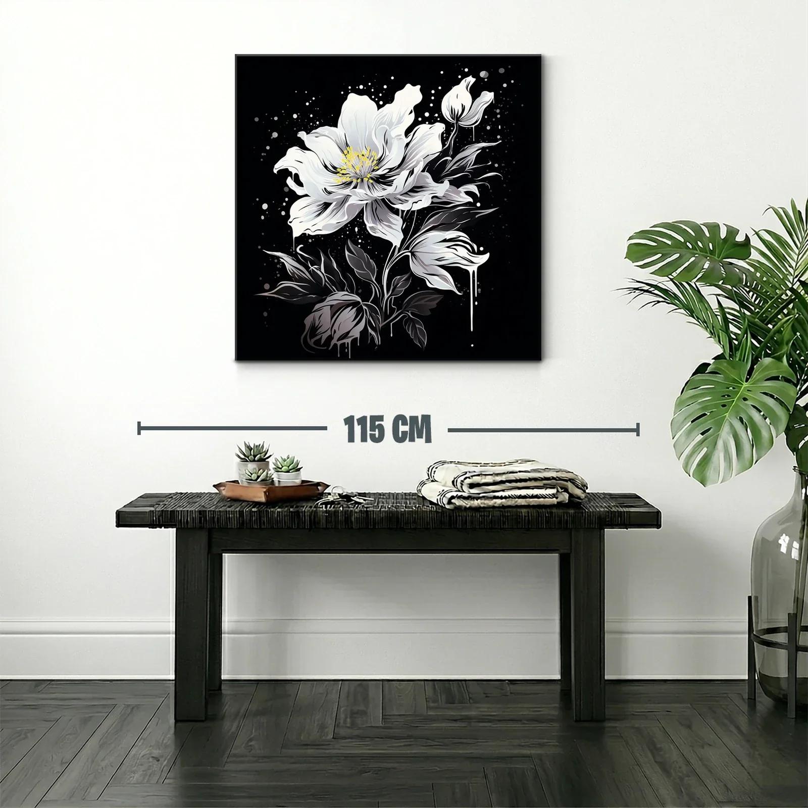 Floral blanco y negro con toque moderno y elegante — miniatura 2