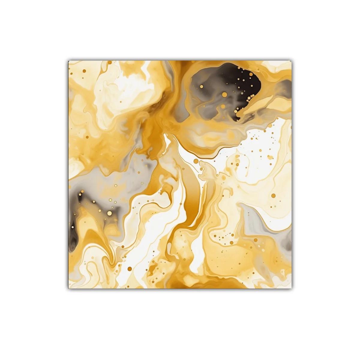 Composición abstracta en tonos dorados y grises fluidos — imagen principal