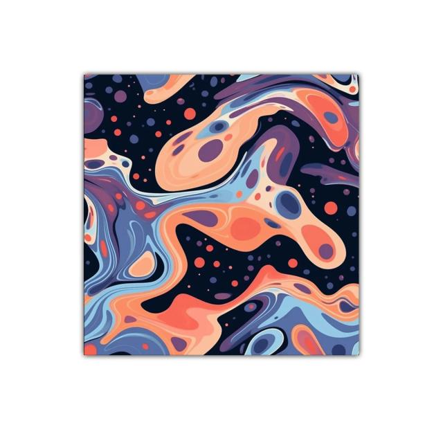 Arte abstracto con formas fluidas y colores vibrantes