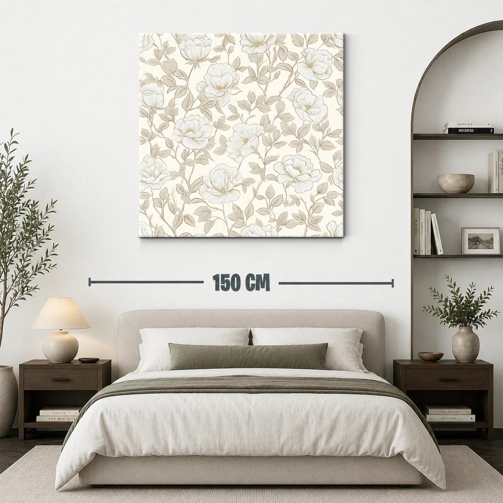 Diseño floral elegante en tonos beige y blanco suave — miniatura 3