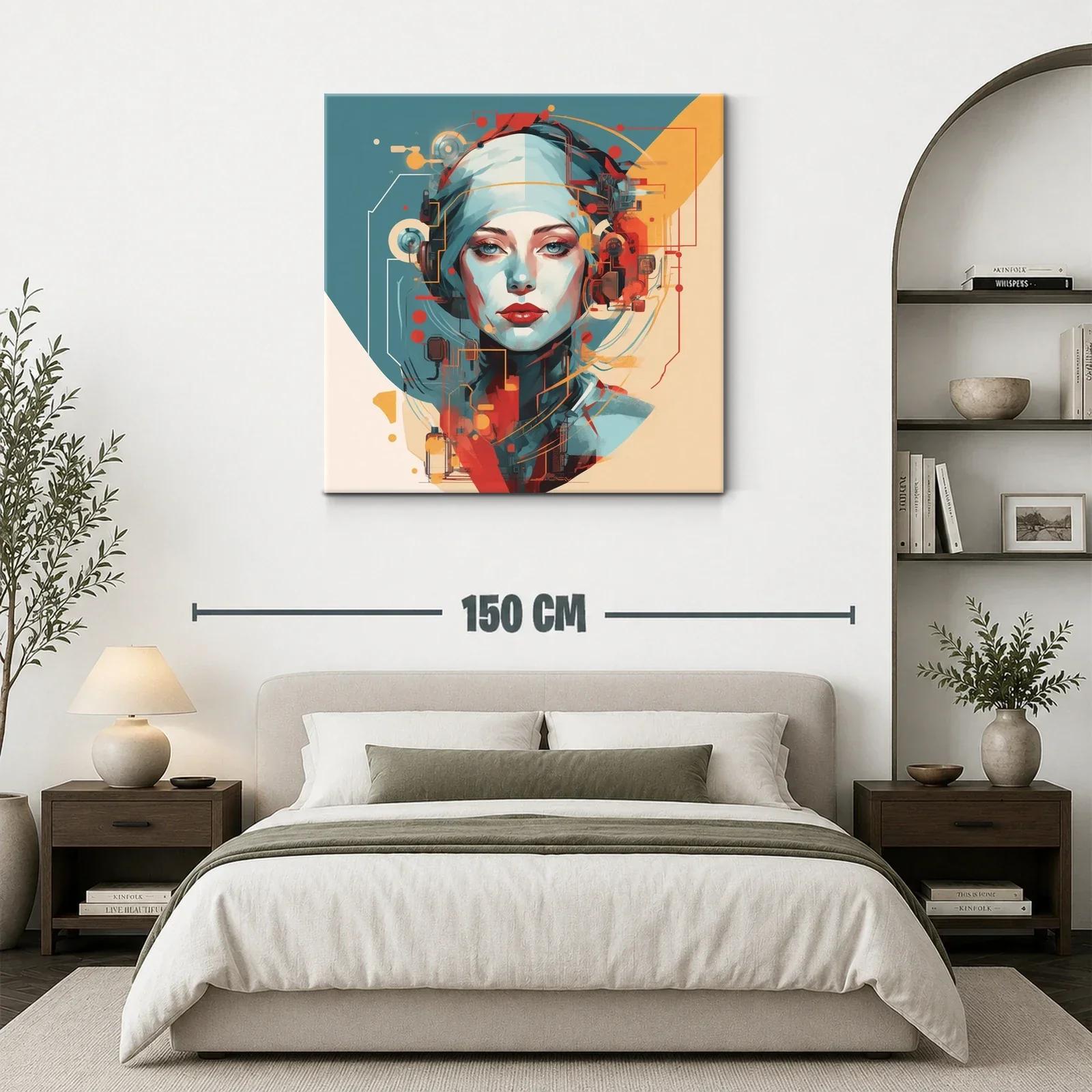 Retrato moderno con paleta vibrante y detalles futuristas — miniatura 3