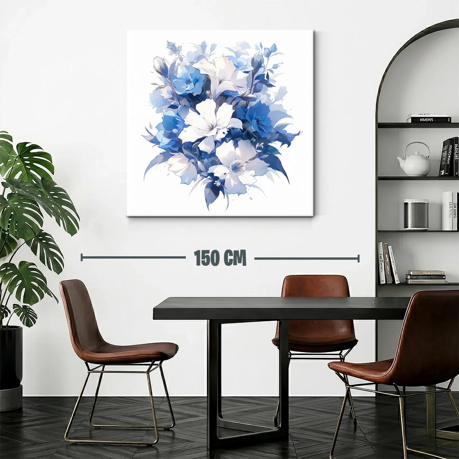 Composición Floral en Tonos Azules y Blancos — miniatura 2
