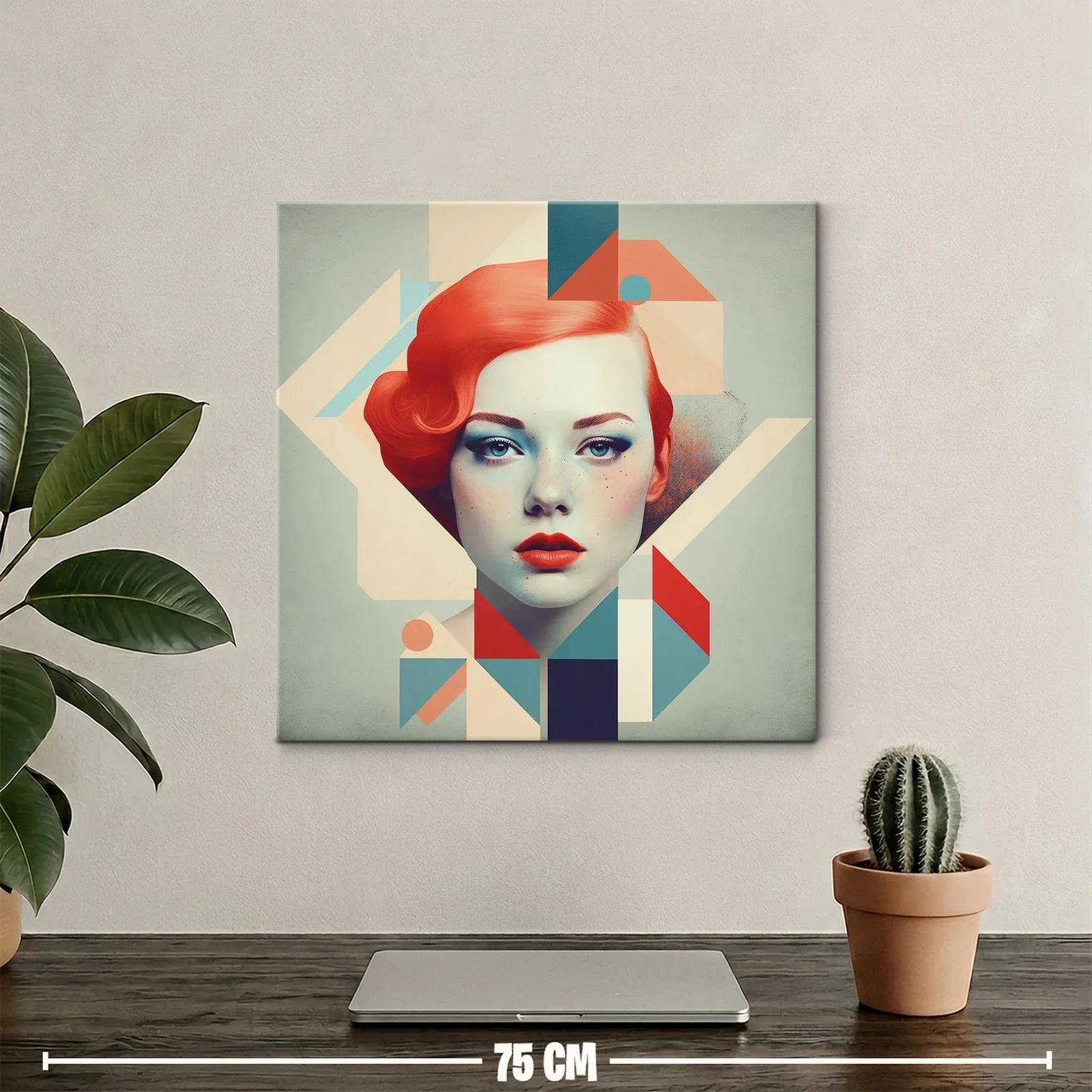Retrato femenino con geometría y tonos vibrantes — miniatura 2