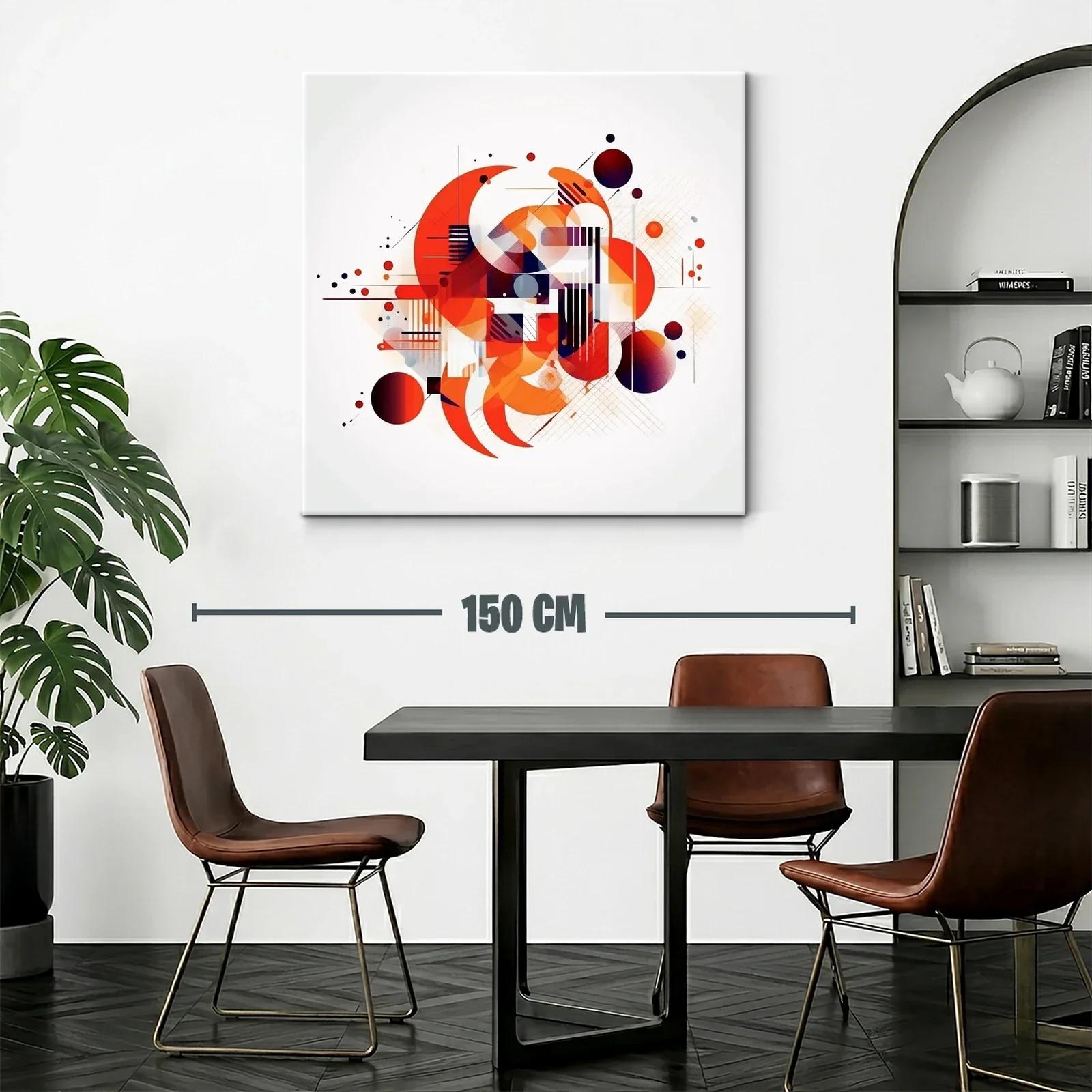 Composición abstracta de círculos y líneas en tonos cálidos — miniatura 2