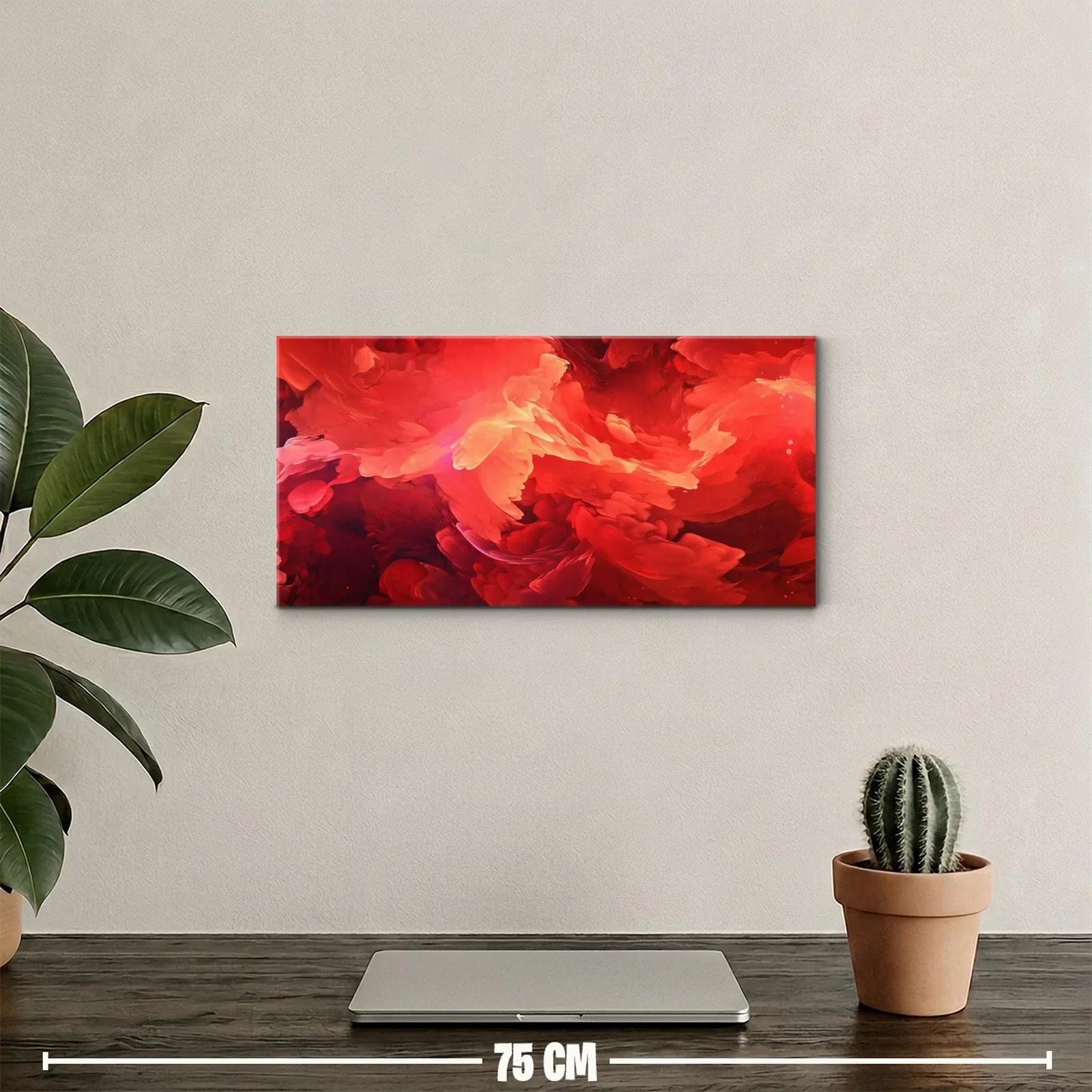 Cuadro nubes rojas con masas fluidas en panorámica — miniatura 2