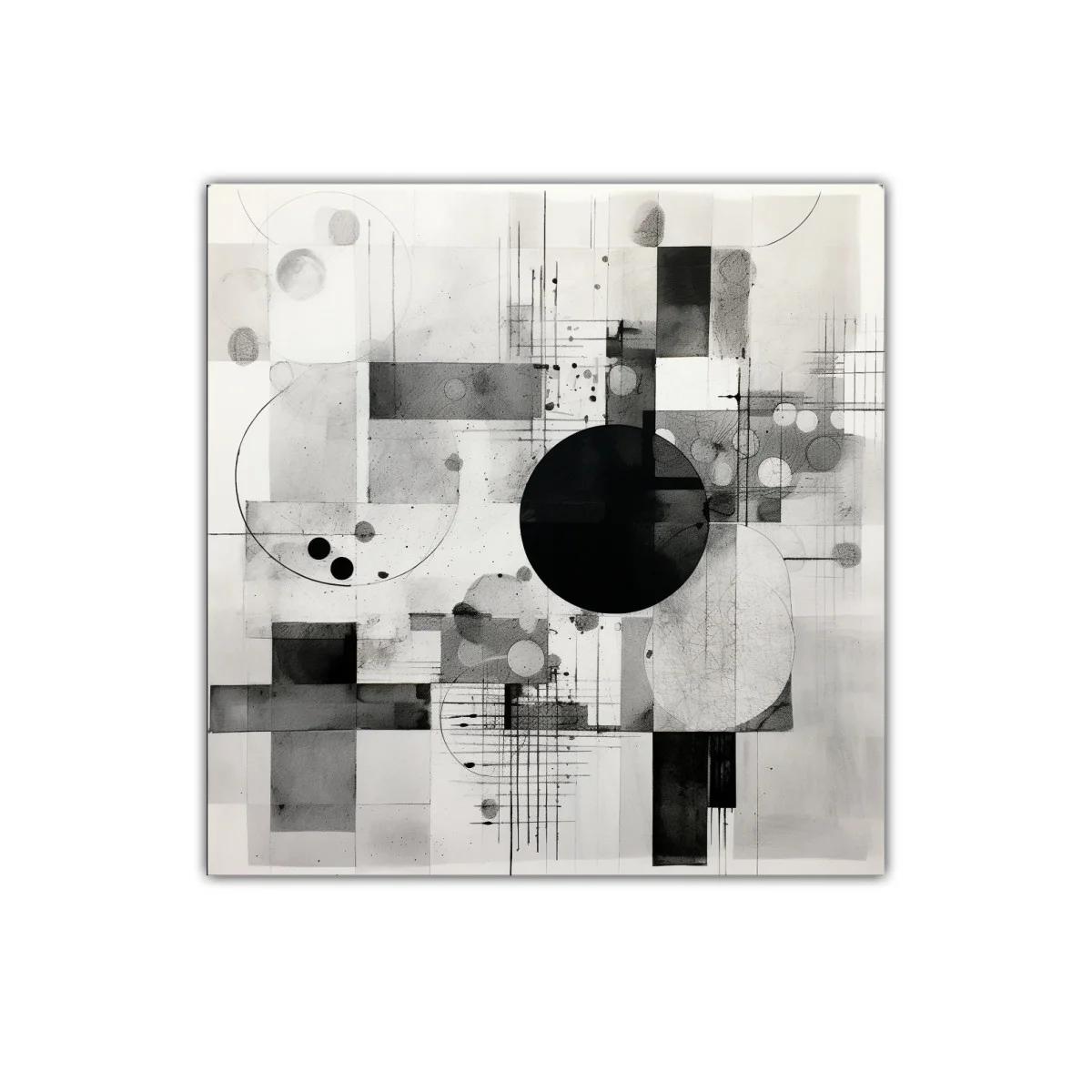 Composición geométrica en blanco negro y grises