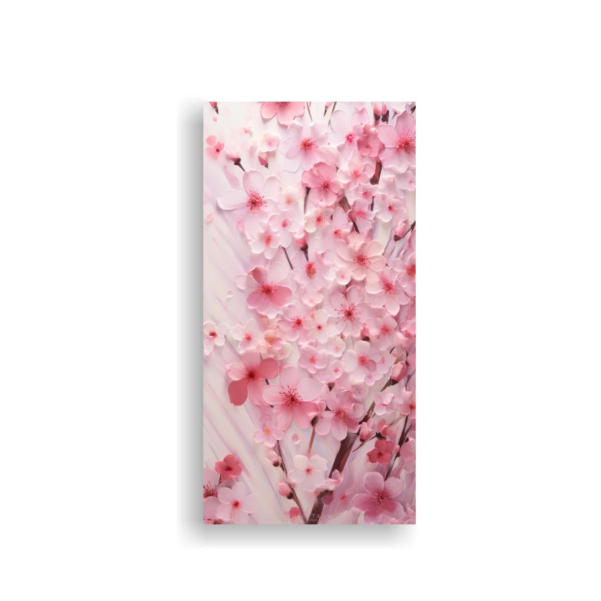 Cuadro flores de cerezo rosas con centros rojizos