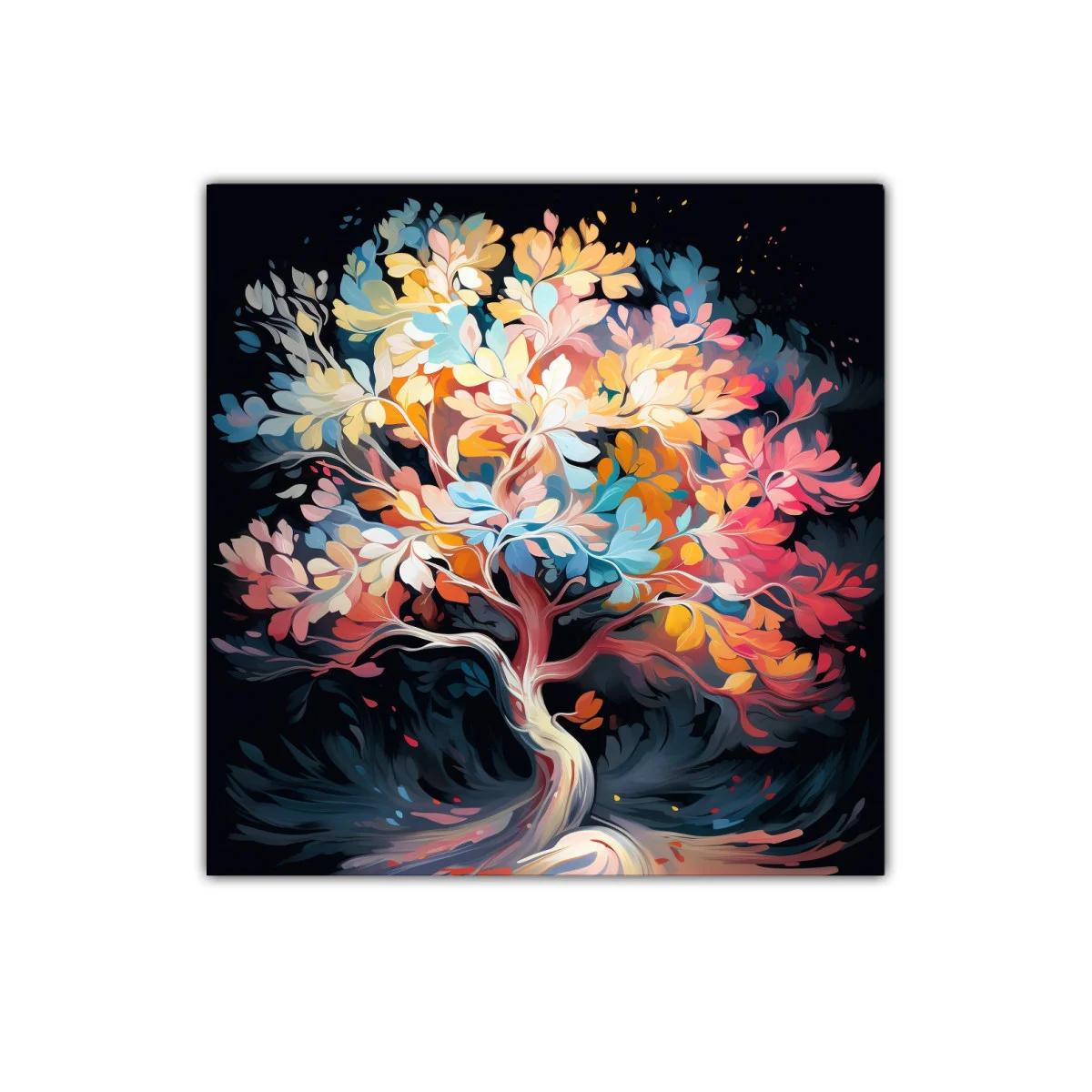 Árbol multicolor lleno de vida con hojas vibrantes y dinámicas — imagen principal