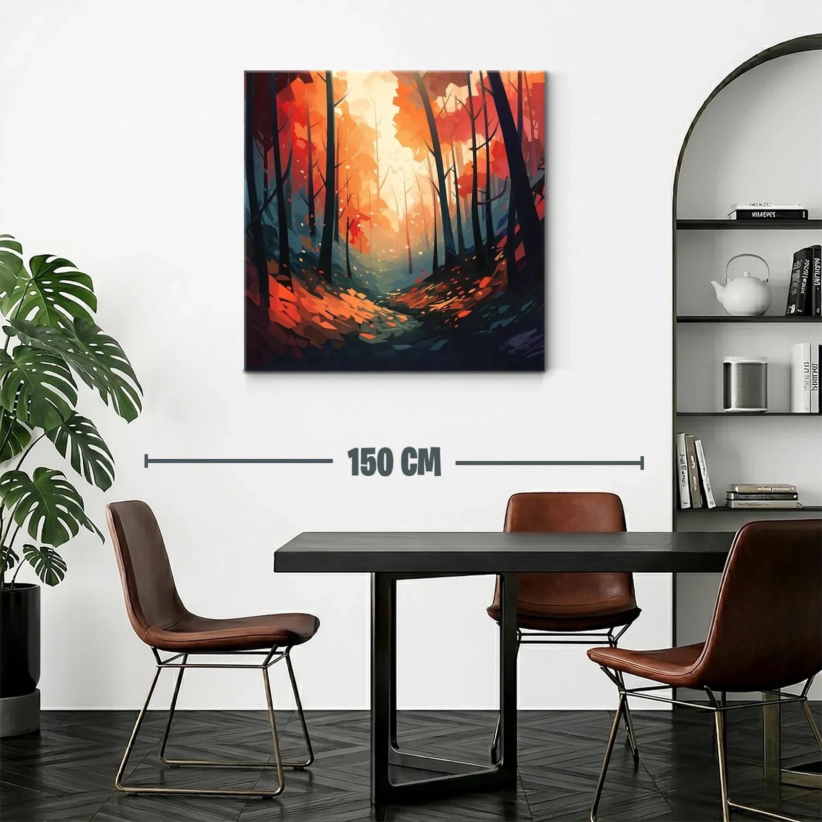 Bosque otoñal con luz cálida y tonos vibrantes — miniatura 2