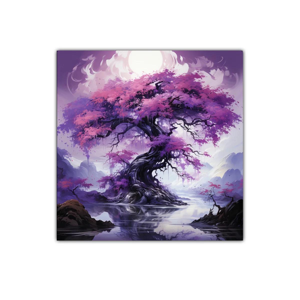 Árbol mágico con brillo en tonos violetas y rosas — imagen principal