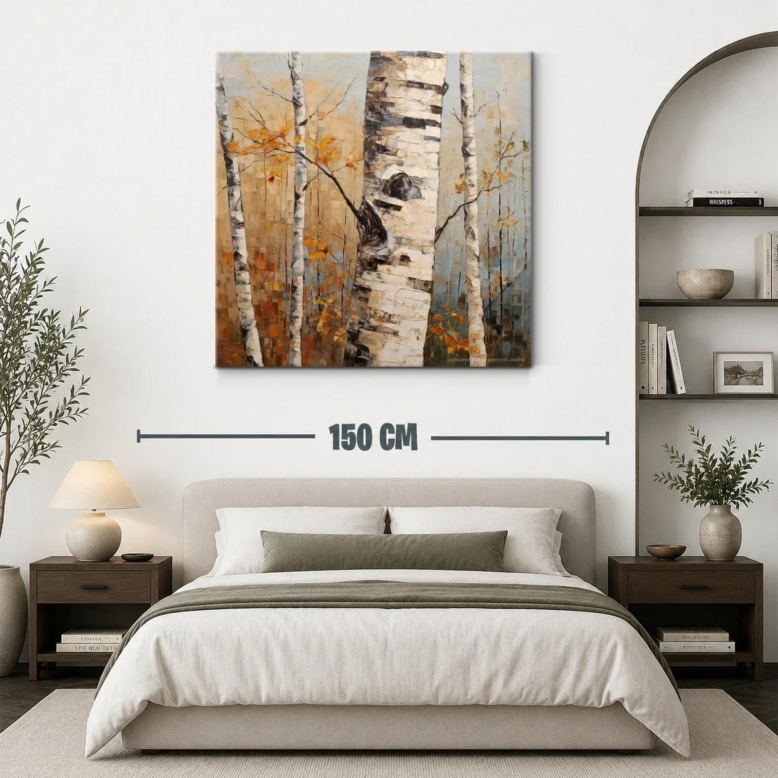 Bosque de abedules con hojas otoñales doradas — miniatura 3