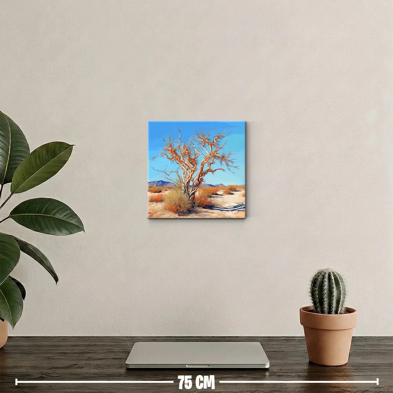 Árbol retorcido en paisaje desértico bajo cielo azul claro — miniatura 2