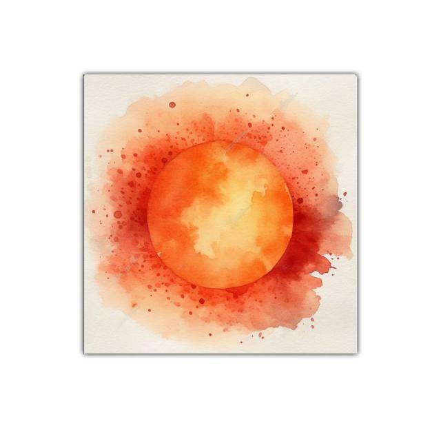 Círculo vibrante de tonos cálidos en acuarela