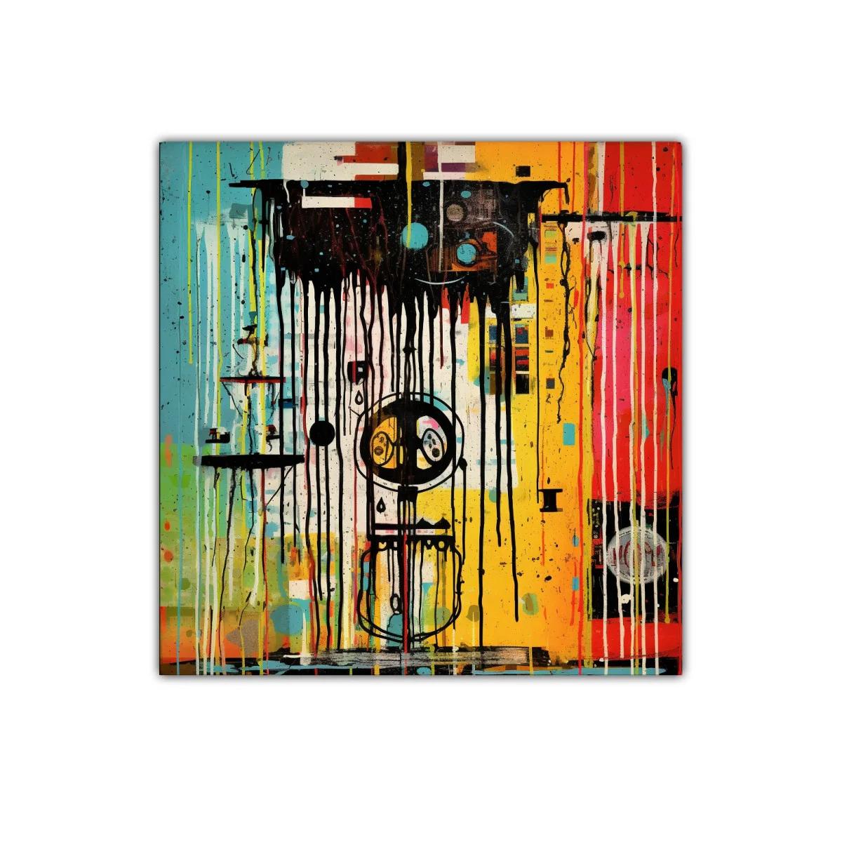 Cuadro abstracto con vibrantes tonos y formas dinámicas — imagen principal