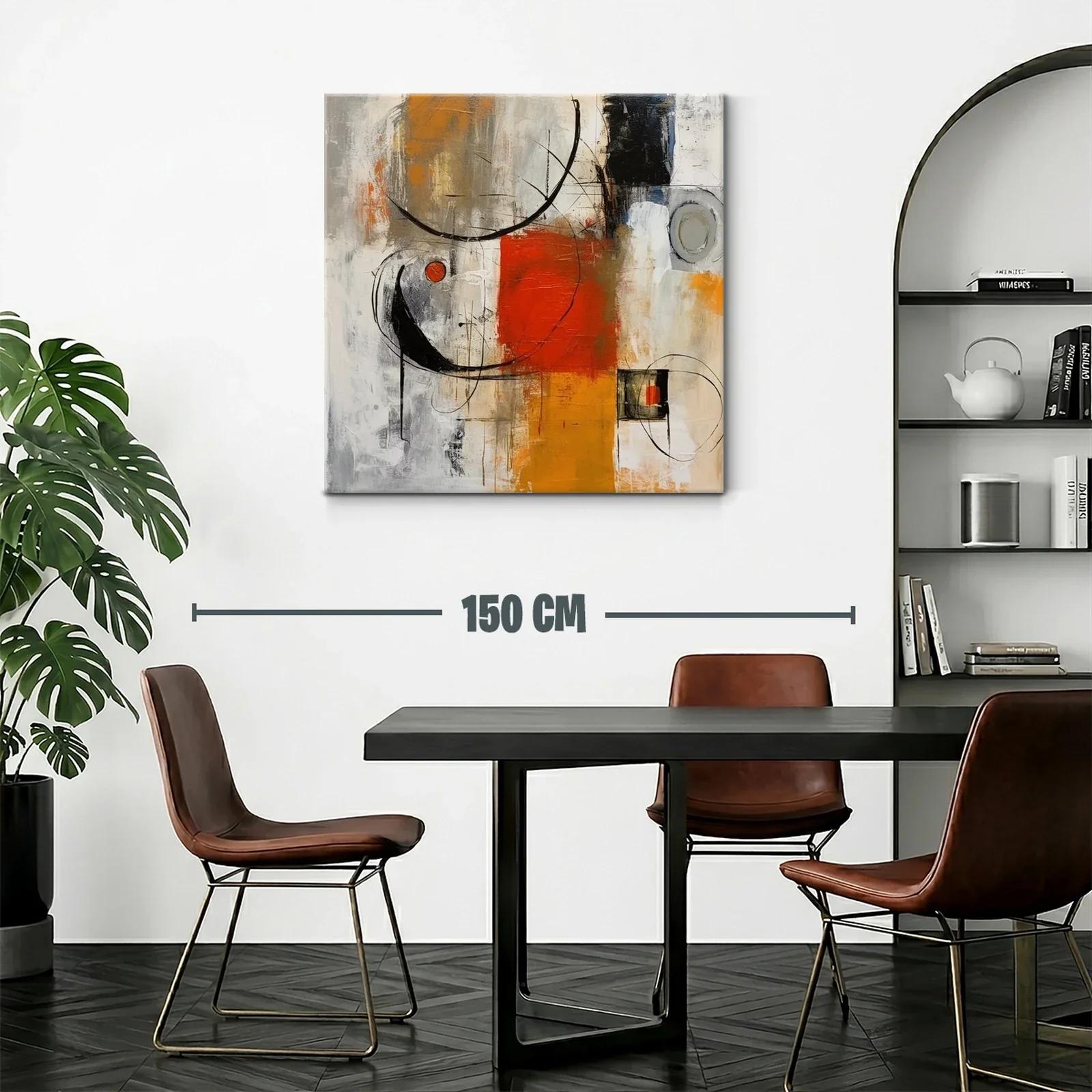 Composición abstracta en tonos naranja y negro — miniatura 2