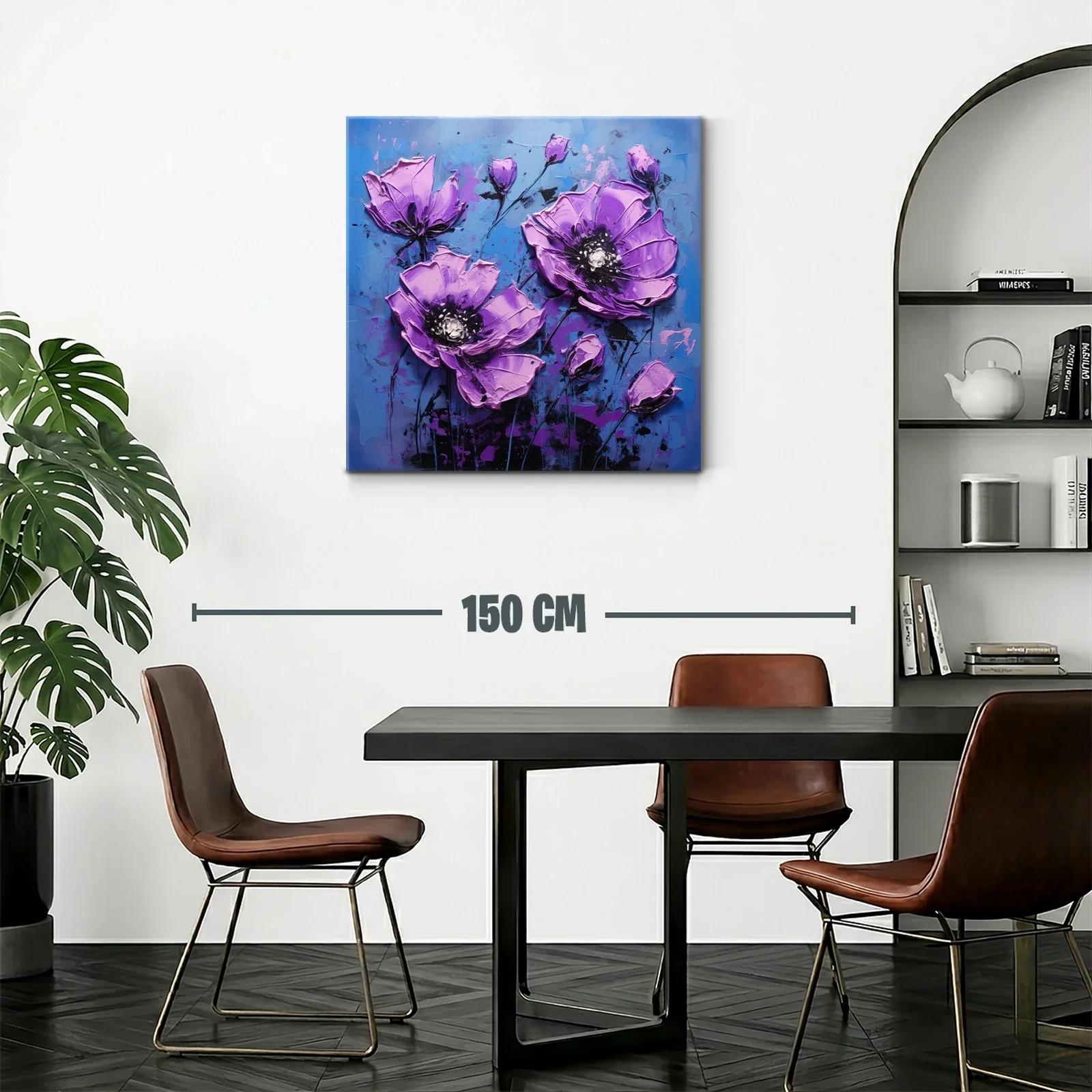 Flores Violetas Vibrantes en Fondo Azul Profundo — miniatura 2