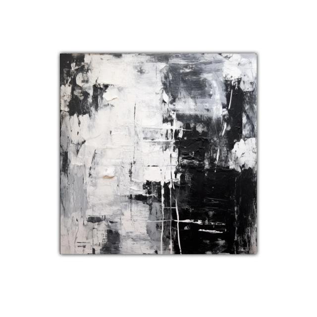 Cuadro abstracto en blanco y negro para ambientes modernos