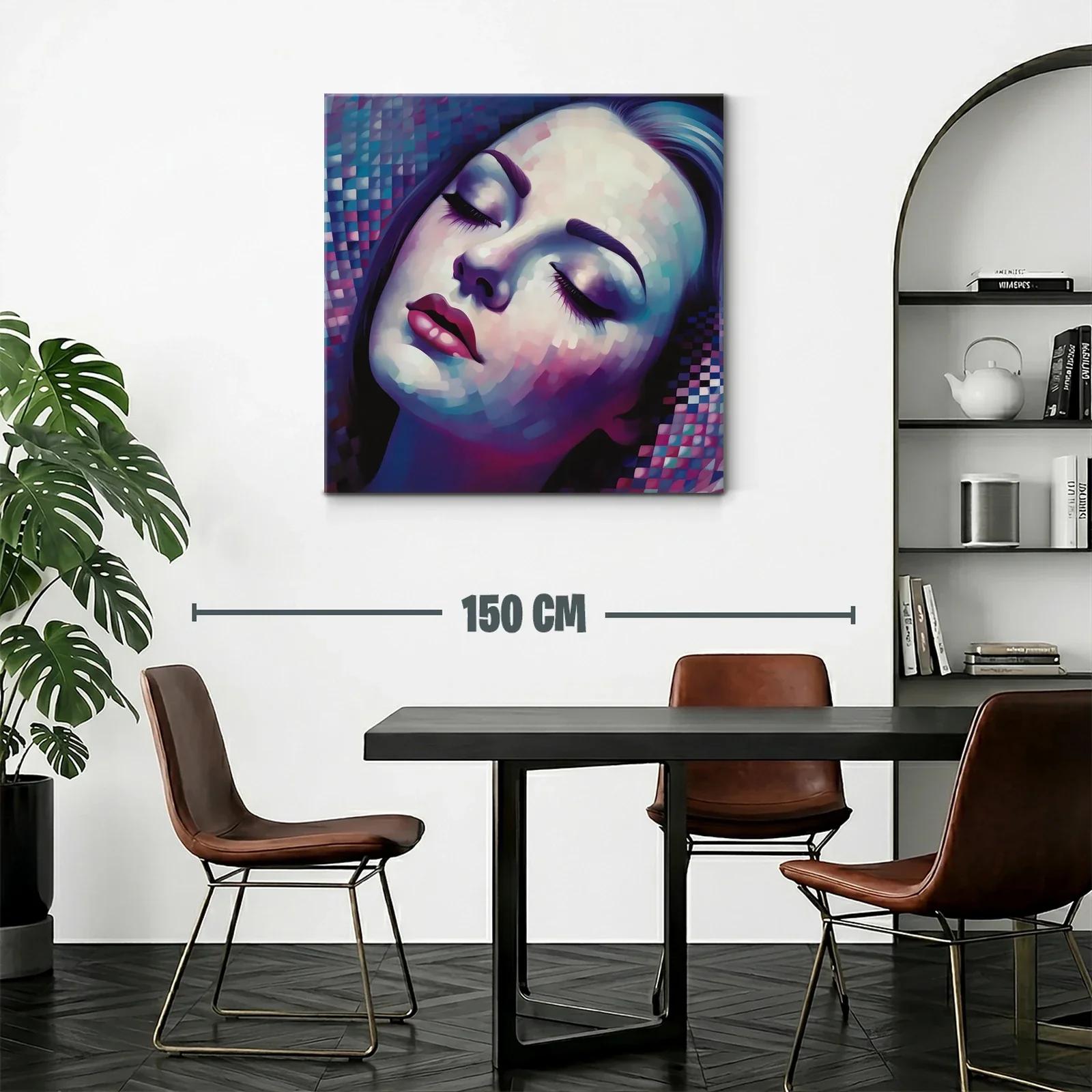 Rostro femenino en tonos violetas y azules suaves — miniatura 2