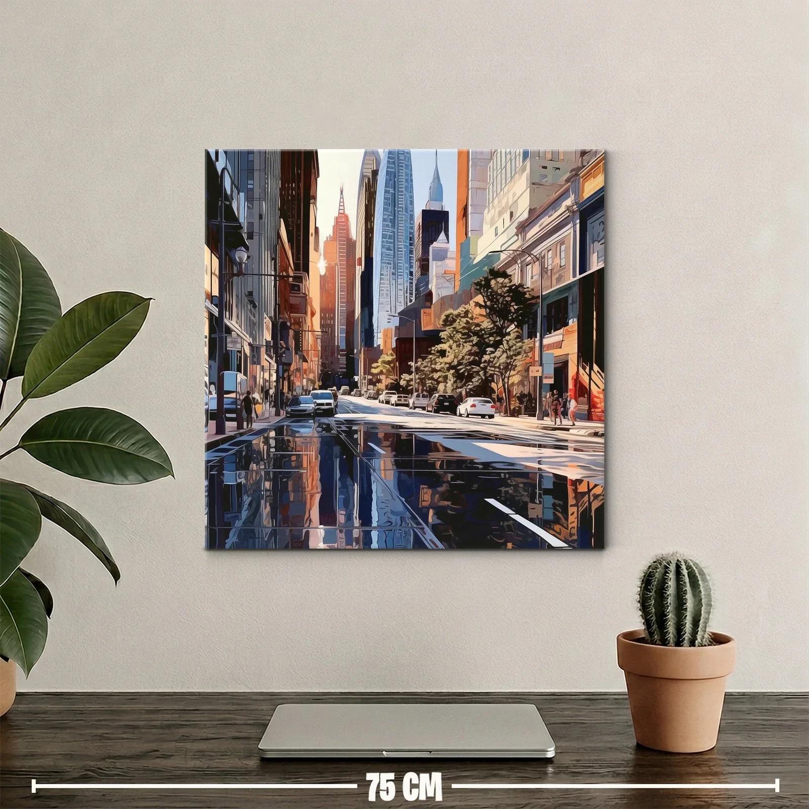 Paisaje urbano al atardecer con reflejos vibrantes — miniatura 2