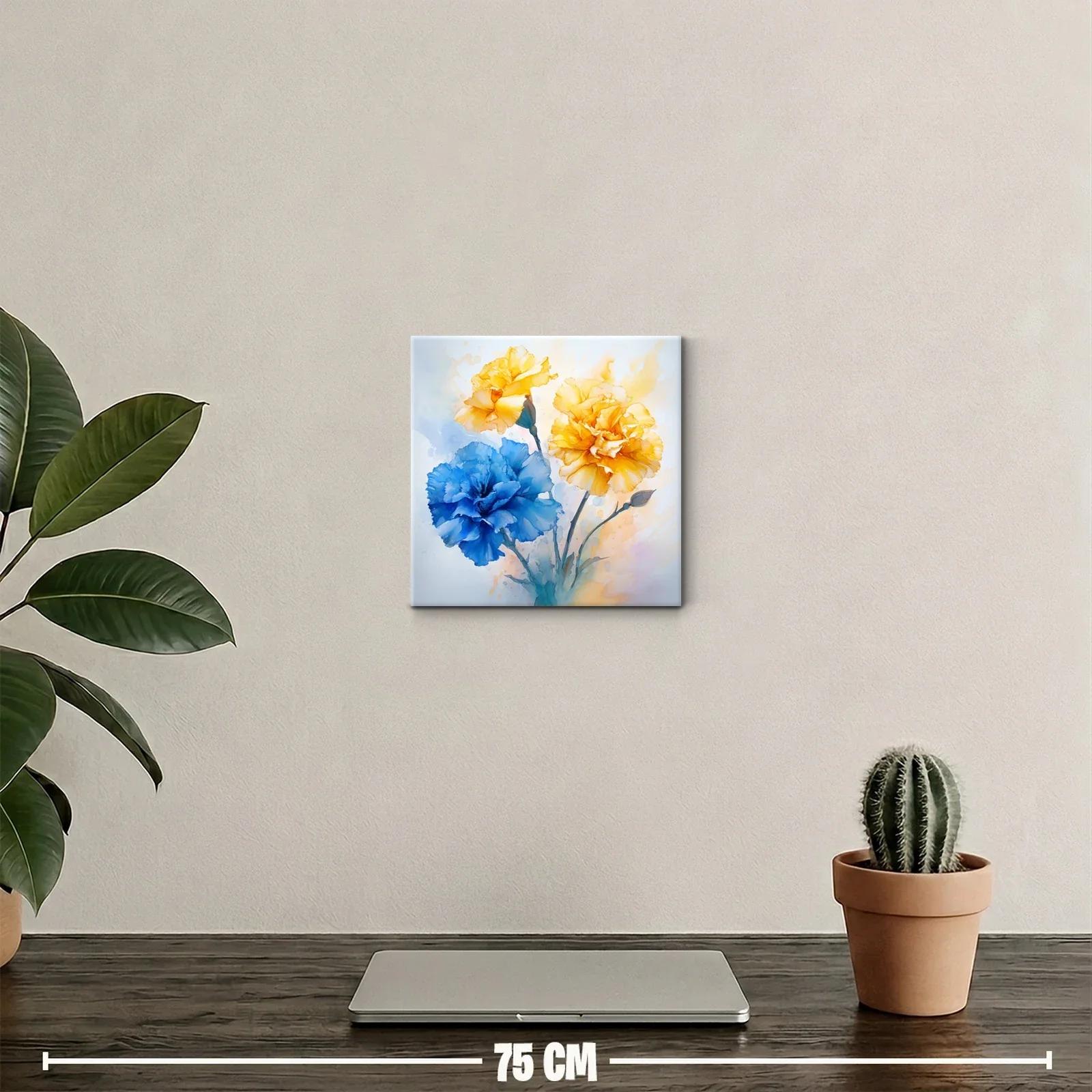 Flores vibrantes en tonos azules y amarillos delicados — miniatura 2