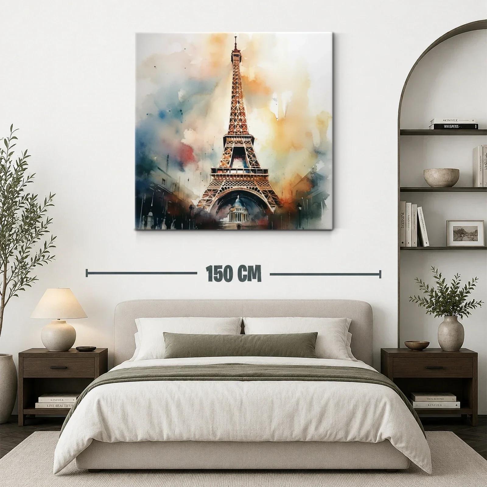 Cuadro Torre Eiffel con tonalidades cálidas y difusas — miniatura 3