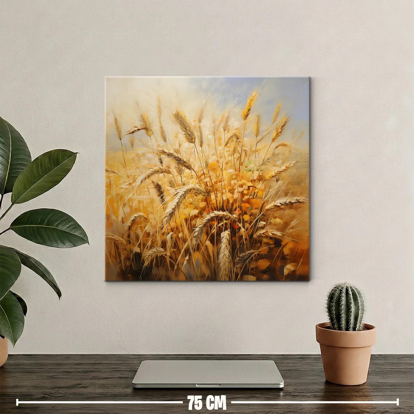 Campo de trigo dorado con luz suave y cálida — miniatura 2