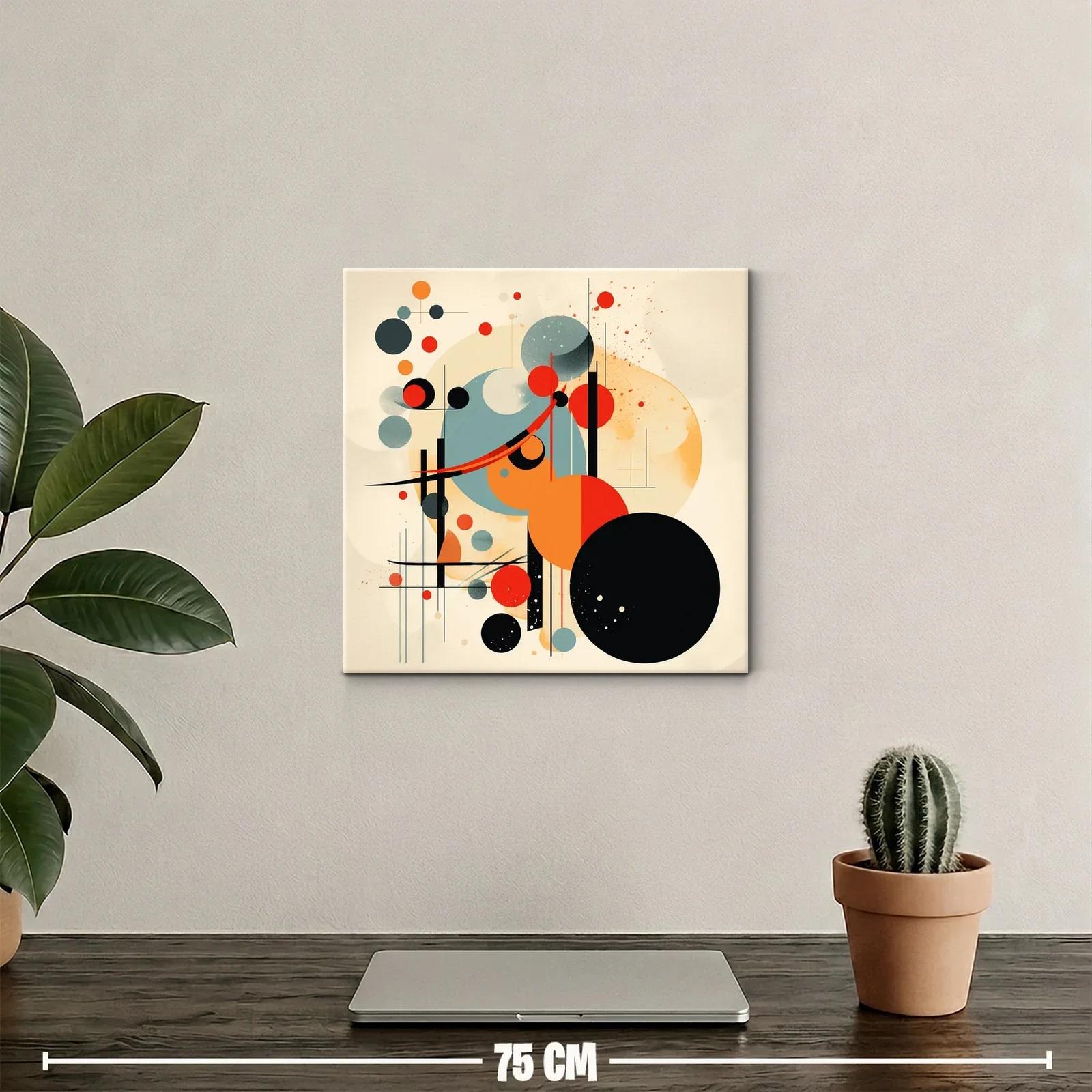 Composición abstracta con círculos naranjas y negros impactantes — miniatura 2