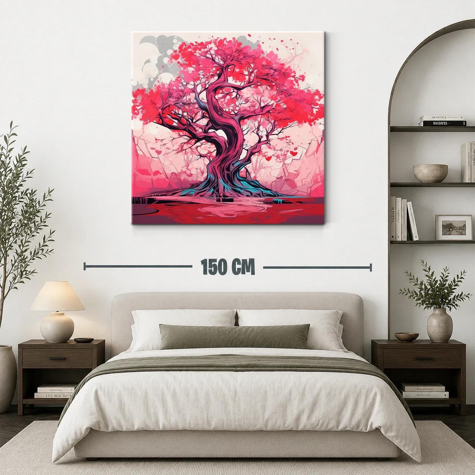 Árbol vibrante con tonos rojos y rosas impactantes — miniatura 3