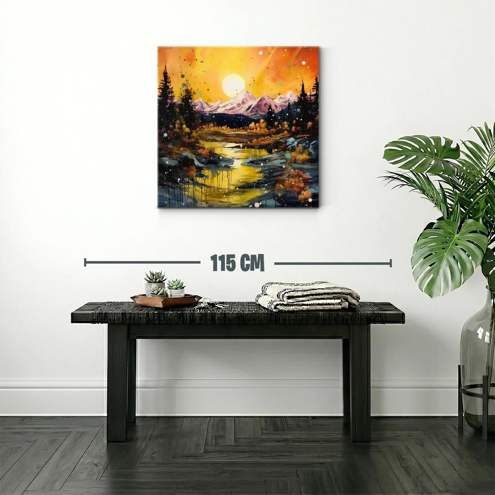 Paisaje de montaña al atardecer vibrante y sereno — miniatura 2