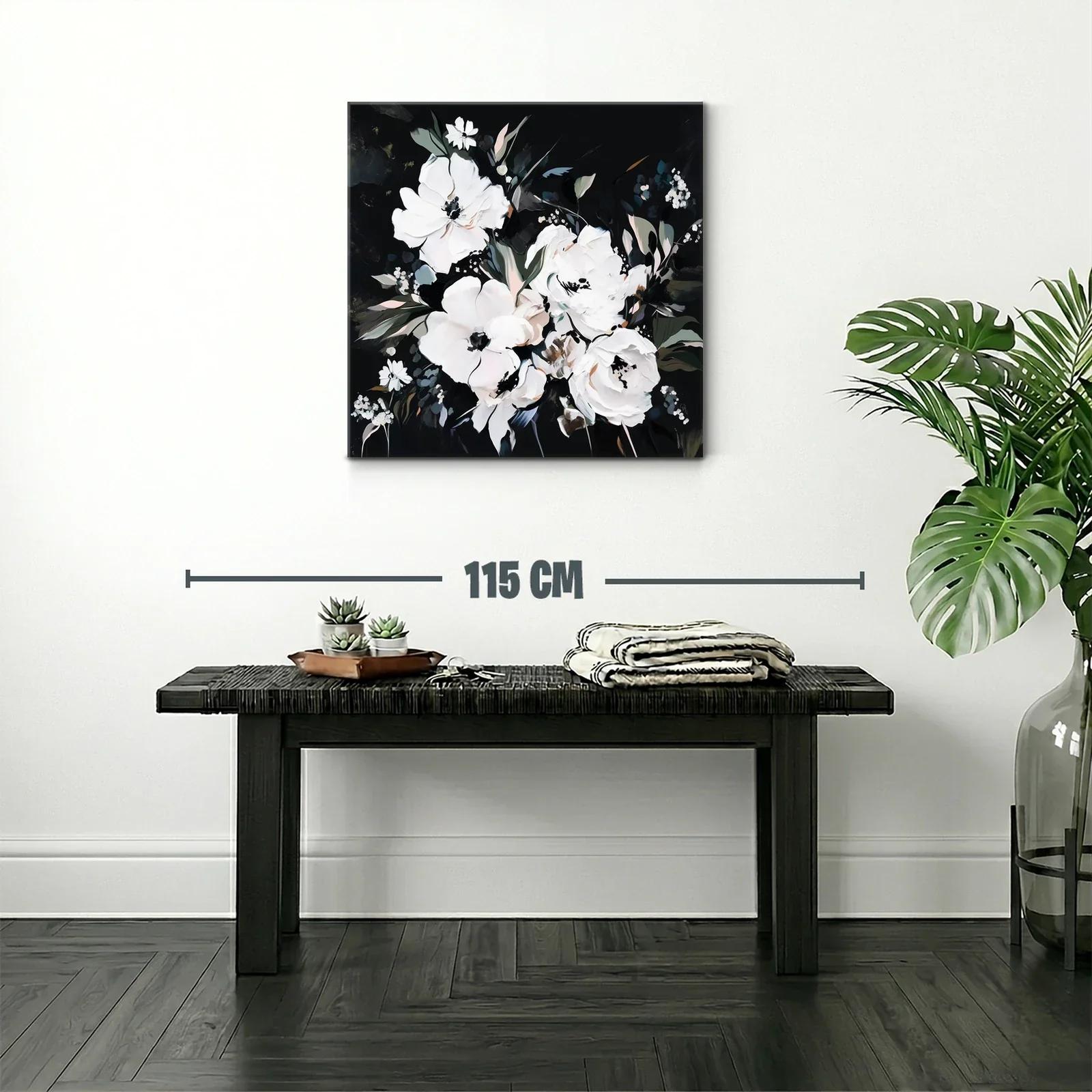 Elegancia floral en tonos blanco y negro — miniatura 2