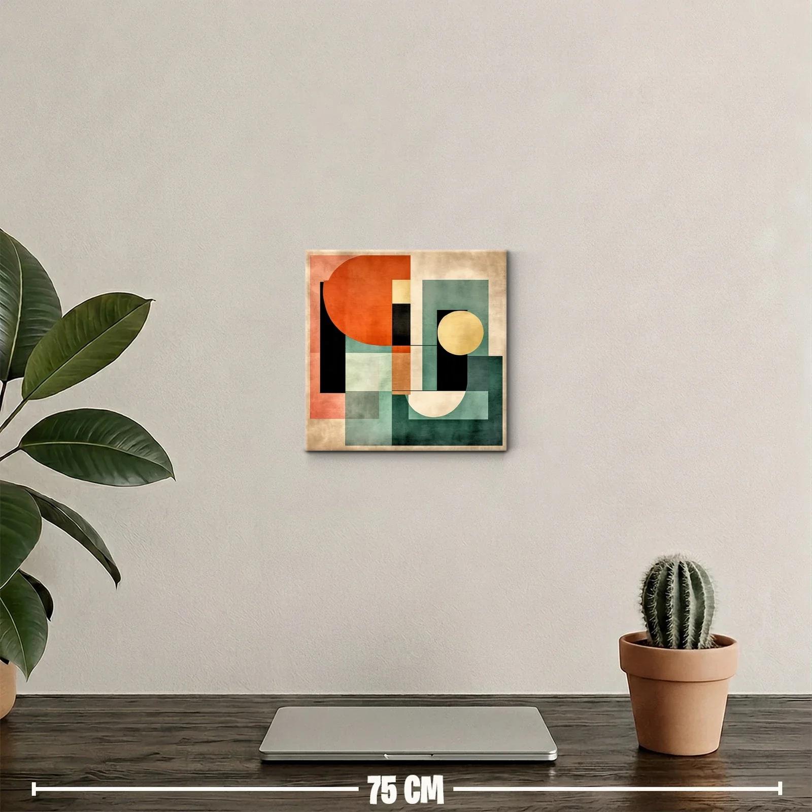Composición geométrica con tonos cálidos y fríos equilibrados — miniatura 2