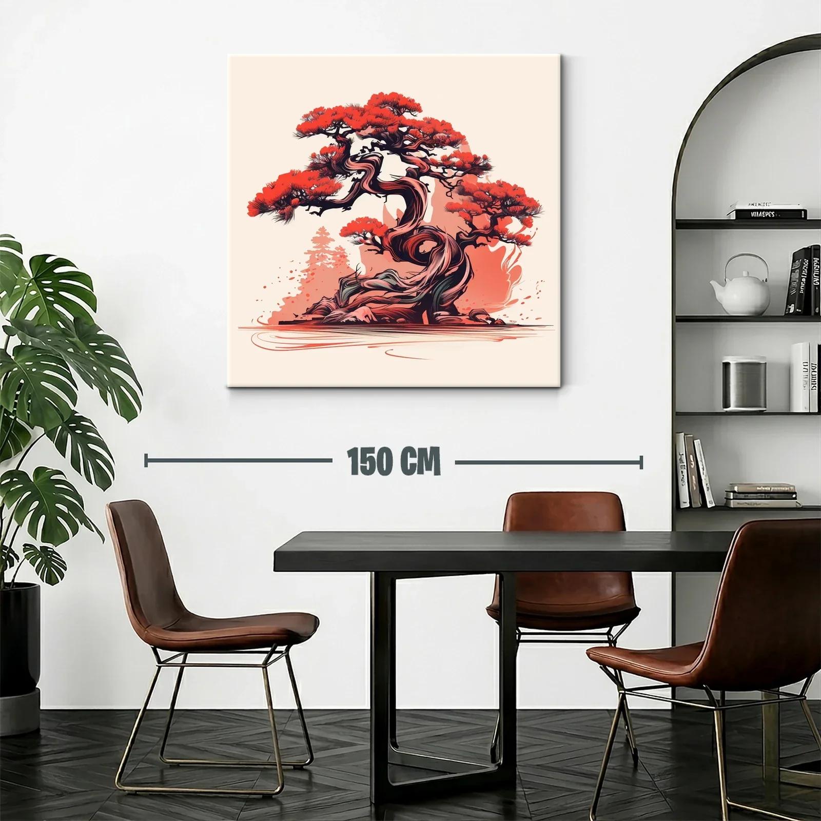 Árbol bonsái con vibrantes tonos rojos y negros — miniatura 2