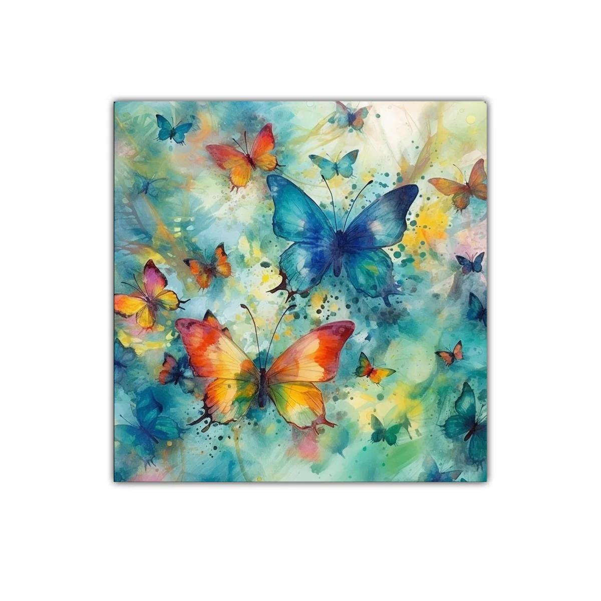 Cuadro decorativo con mariposas vibrantes y coloridas — imagen principal